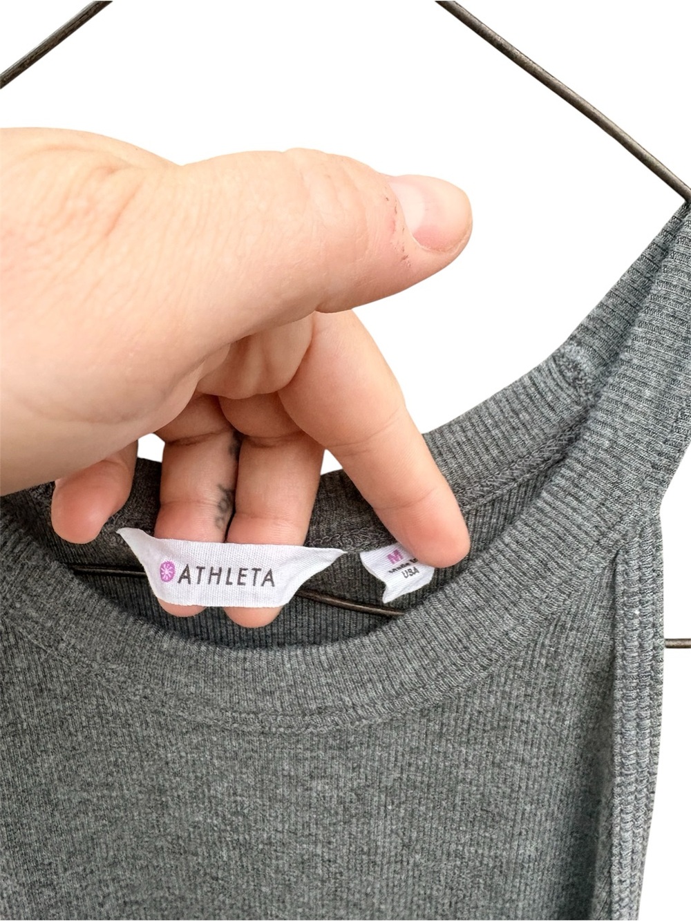 ATHLETA Grey Ribbed High Neck Tunic Tank - Picture 4 of 4